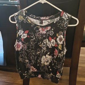 Floral crop tank top